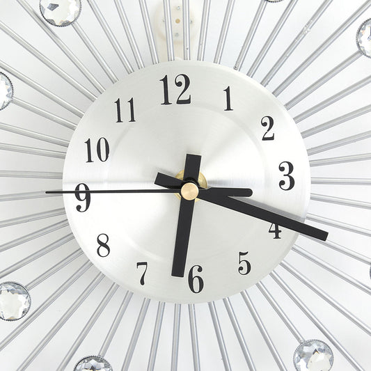 Fashion Luxury Diamond studded Metal Wall Clock Living Room Bedroom Decor