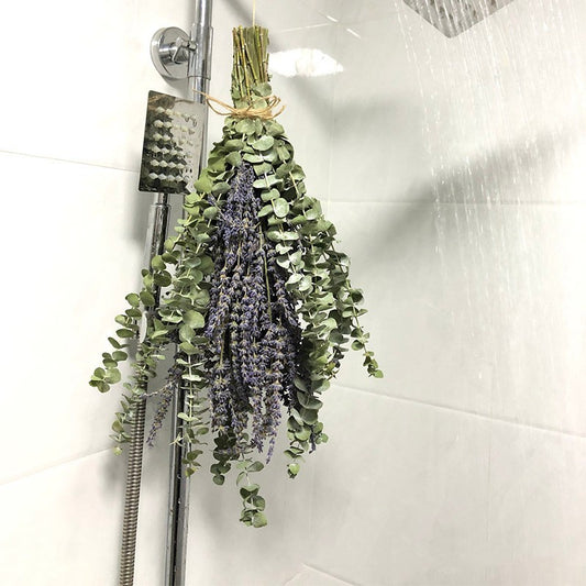 Bathroom Shower Natural Dried Eucalyptus Leaves, Flowers & Lavender