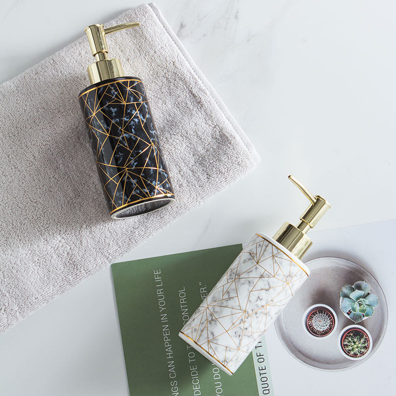 Marble Style Ceramic Soap Dispenser