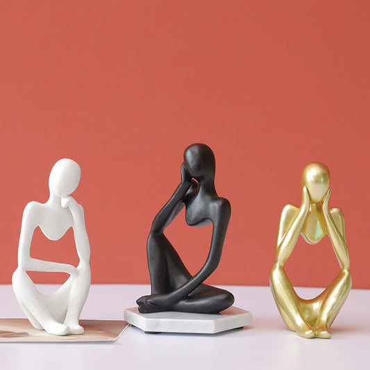 Elegant Thinking Woman Tabletop Sculpture