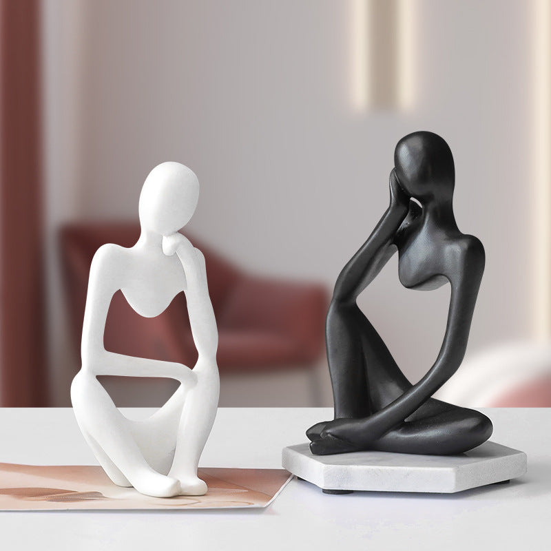 Elegant Thinking Woman Tabletop Sculpture
