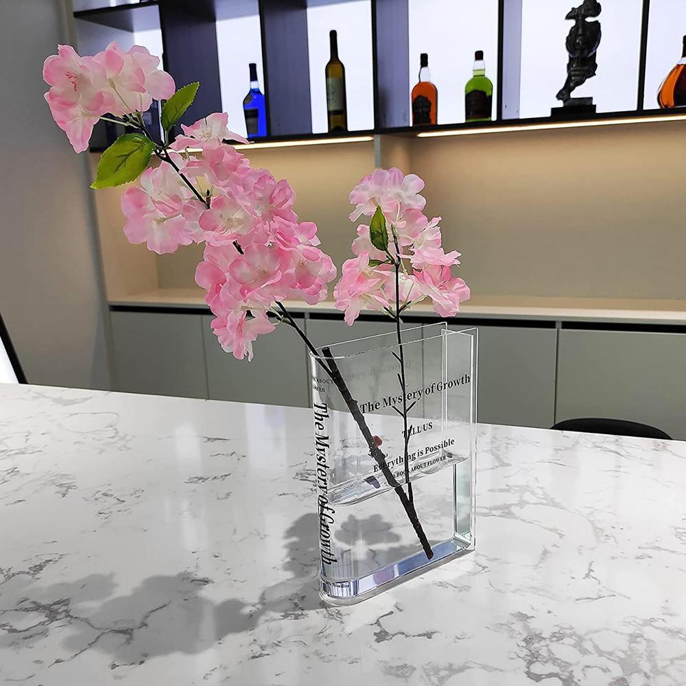 Clear Glass Book Shaped Flower Vase
