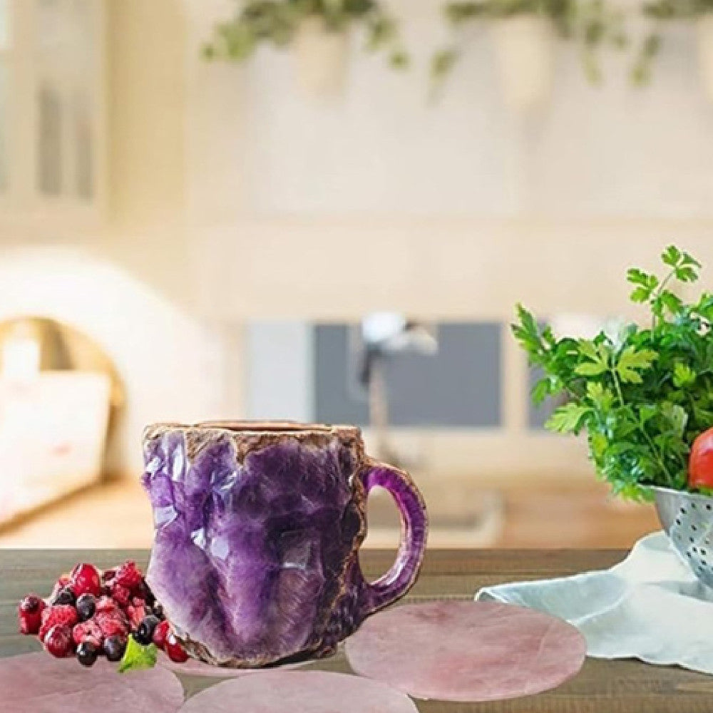 Resin Mineral Crystal Coffee Mugs with Handle