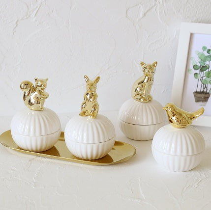 Animal figurine decor jewelry decor jar