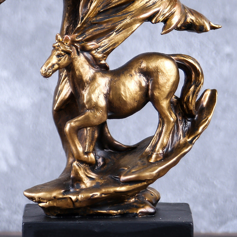 Bronze Horse Sculpture Statue Living Room Home Decor