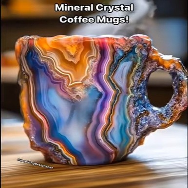 Resin Mineral Crystal Coffee Mugs with Handle