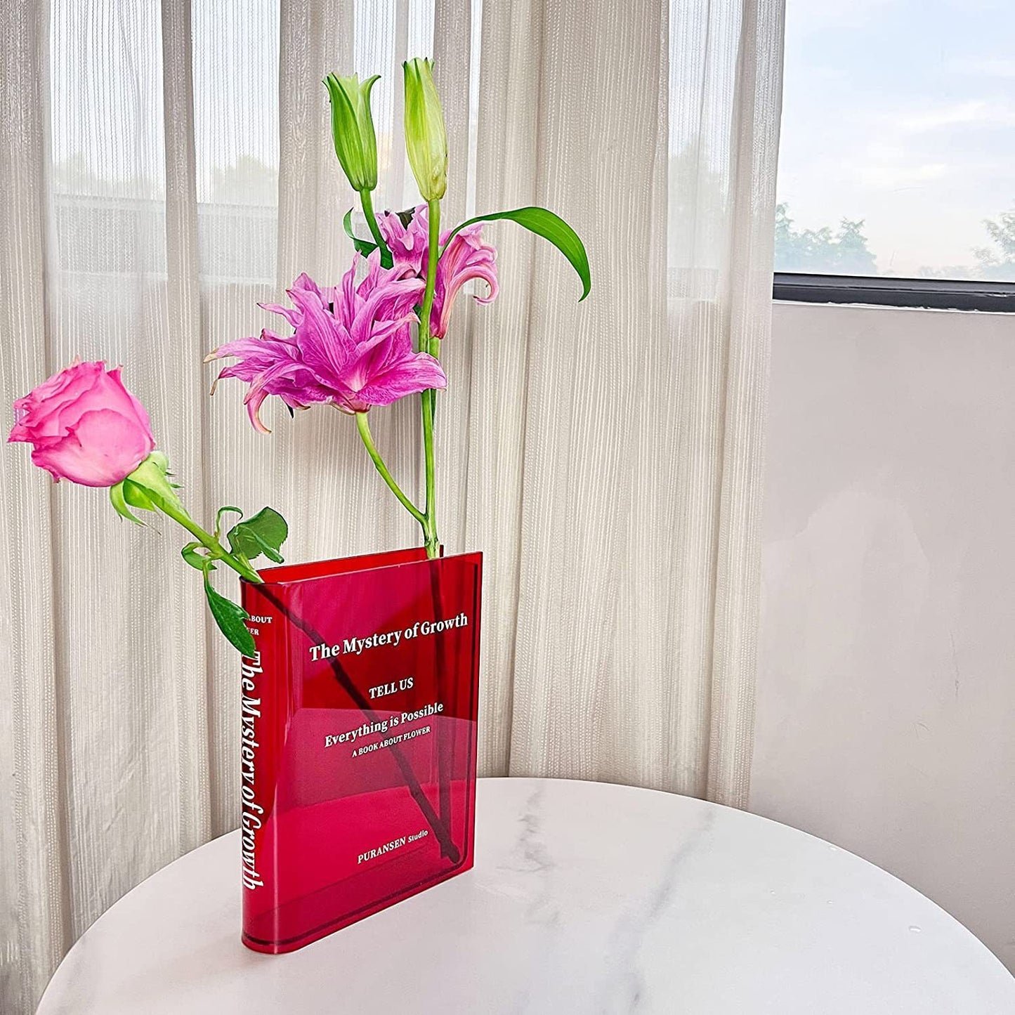 Clear Glass Book Shaped Flower Vase