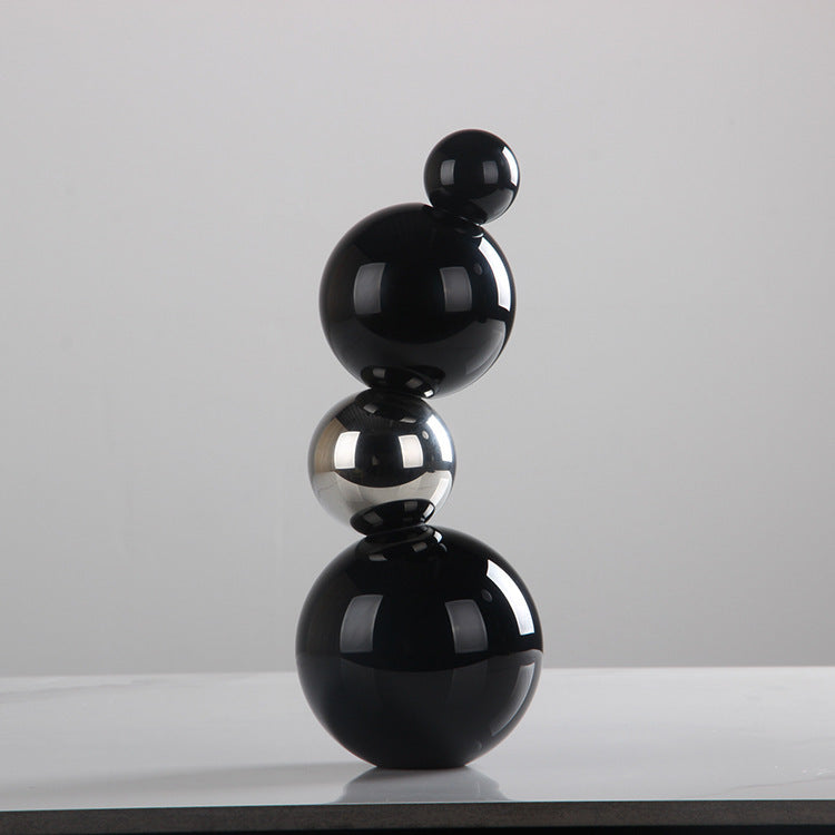 Industrial Stacked Crystal Ball Sculpture