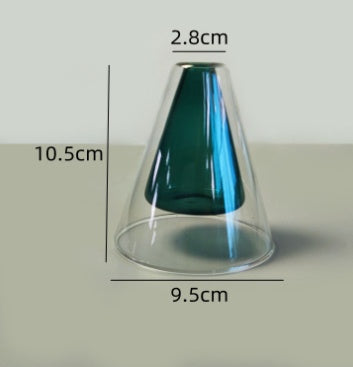 Double Hydroponic Glass Flower Pots
