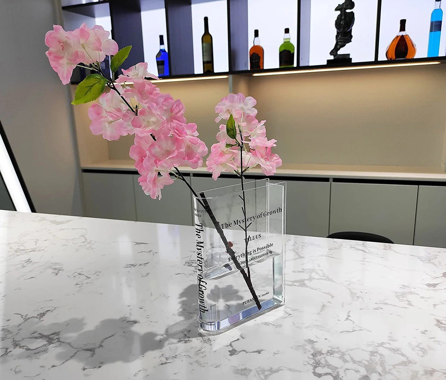 Clear Glass Book Shaped Flower Vase