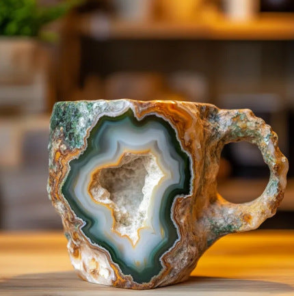 Resin Mineral Crystal Coffee Mugs with Handle