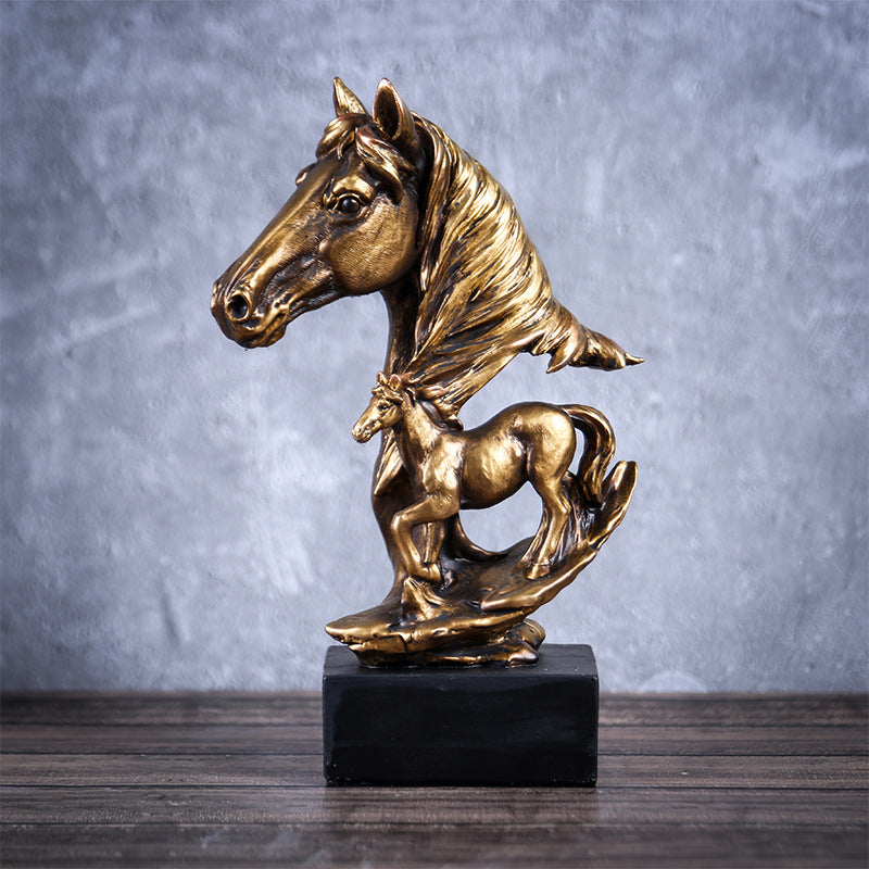 Bronze Horse Sculpture Statue Living Room Home Decor