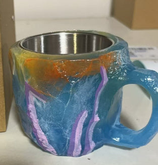 Resin Mineral Crystal Coffee Mugs with Handle