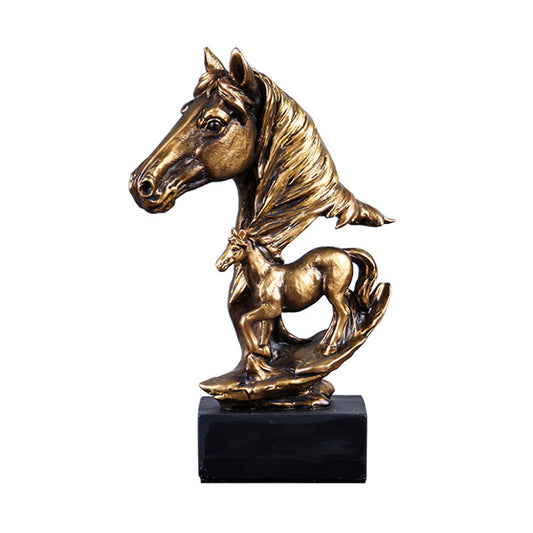 Bronze Horse Sculpture Statue Living Room Home Decor