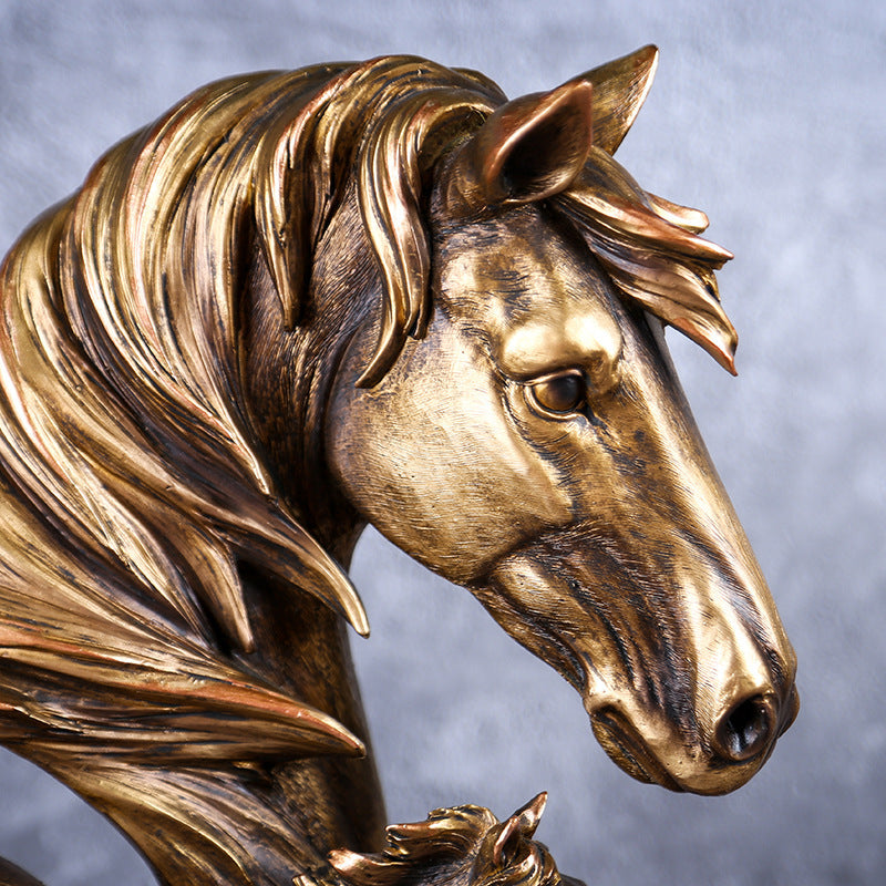 Bronze Horse Sculpture Statue Living Room Home Decor