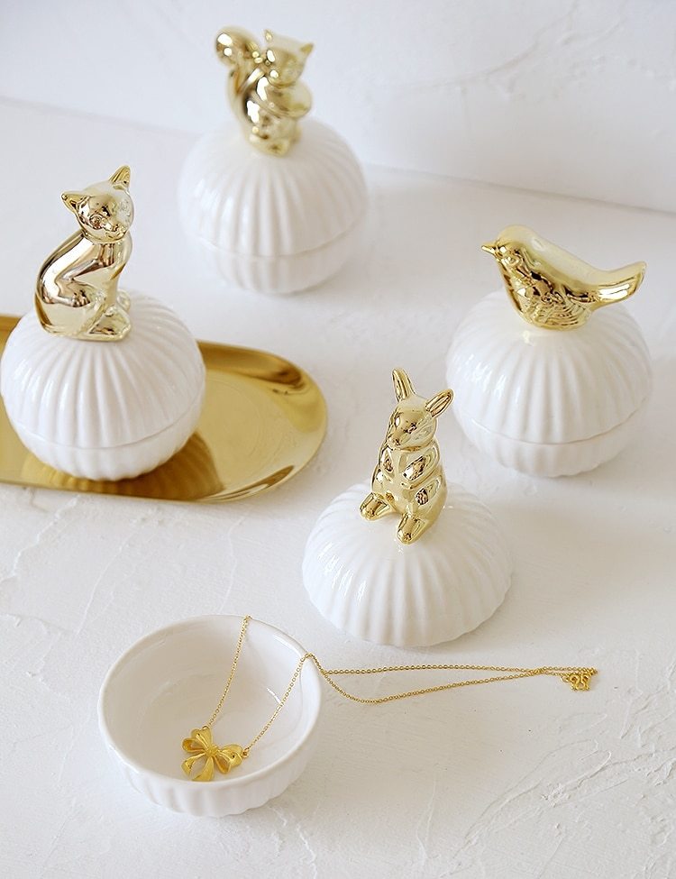 Animal figurine decor jewelry decor jar