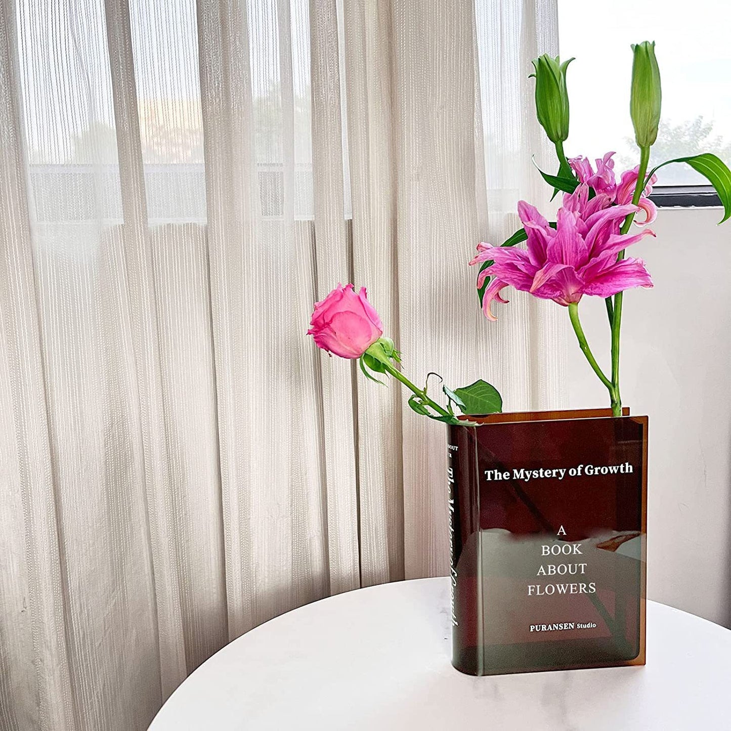 Clear Glass Book Shaped Flower Vase