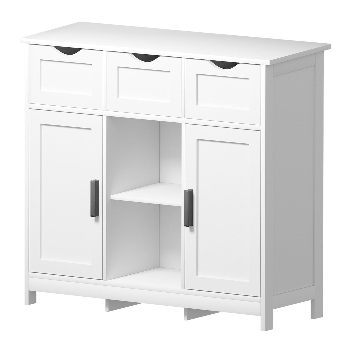 White Living Room Cabinet with Drawers & Shelves - Home Decor Furniture