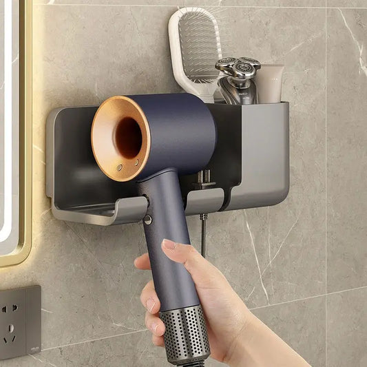 Bathroom Wall Mounted Hair Dryer Rack Shelf