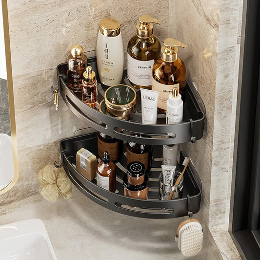 1/2/3pcs Corner Bathroom Shower Caddy Shelf Storage - No Drill