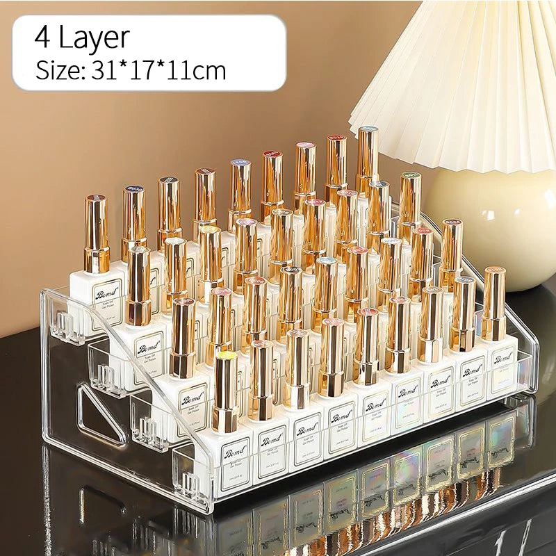 3/4/5/6/7 Layers Acrylic Nail Polish Display Rack - Cosmetic Organizer