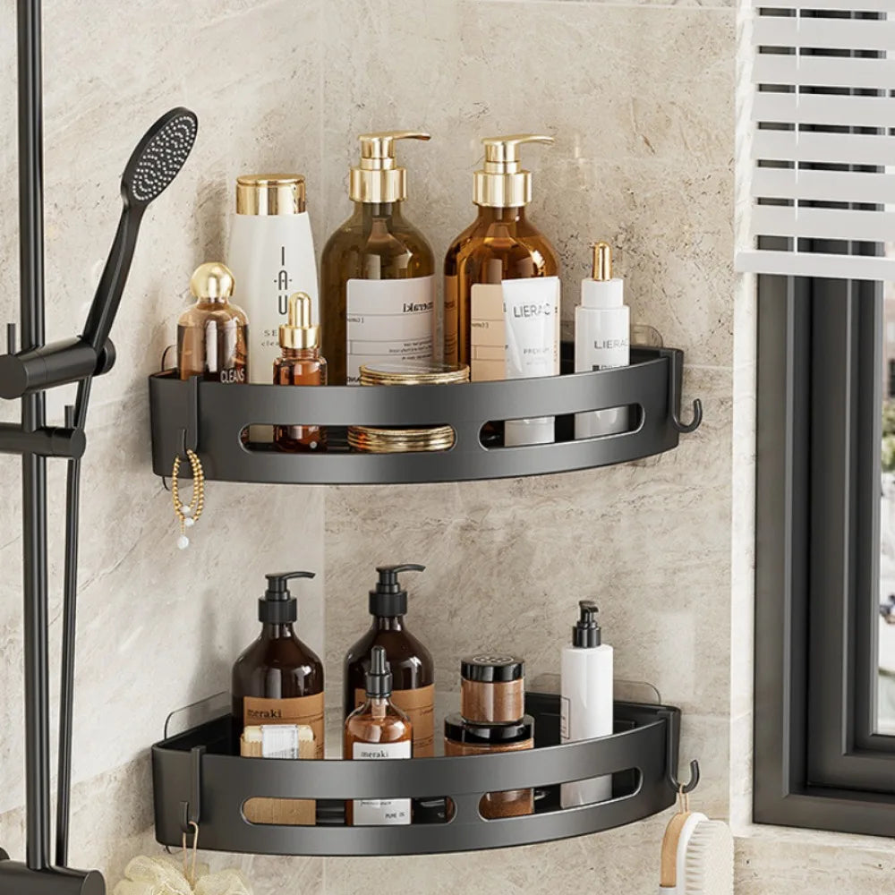 1/2/3pcs Corner Bathroom Shower Caddy Shelf Storage - No Drill