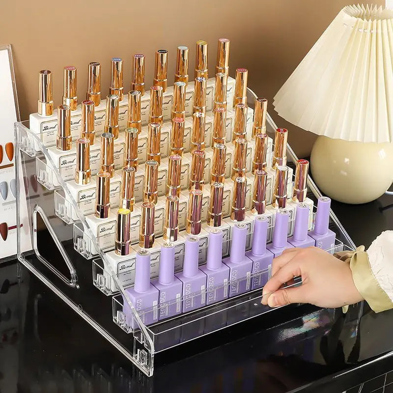 3/4/5/6/7 Layers Acrylic Nail Polish Display Rack - Cosmetic Organizer