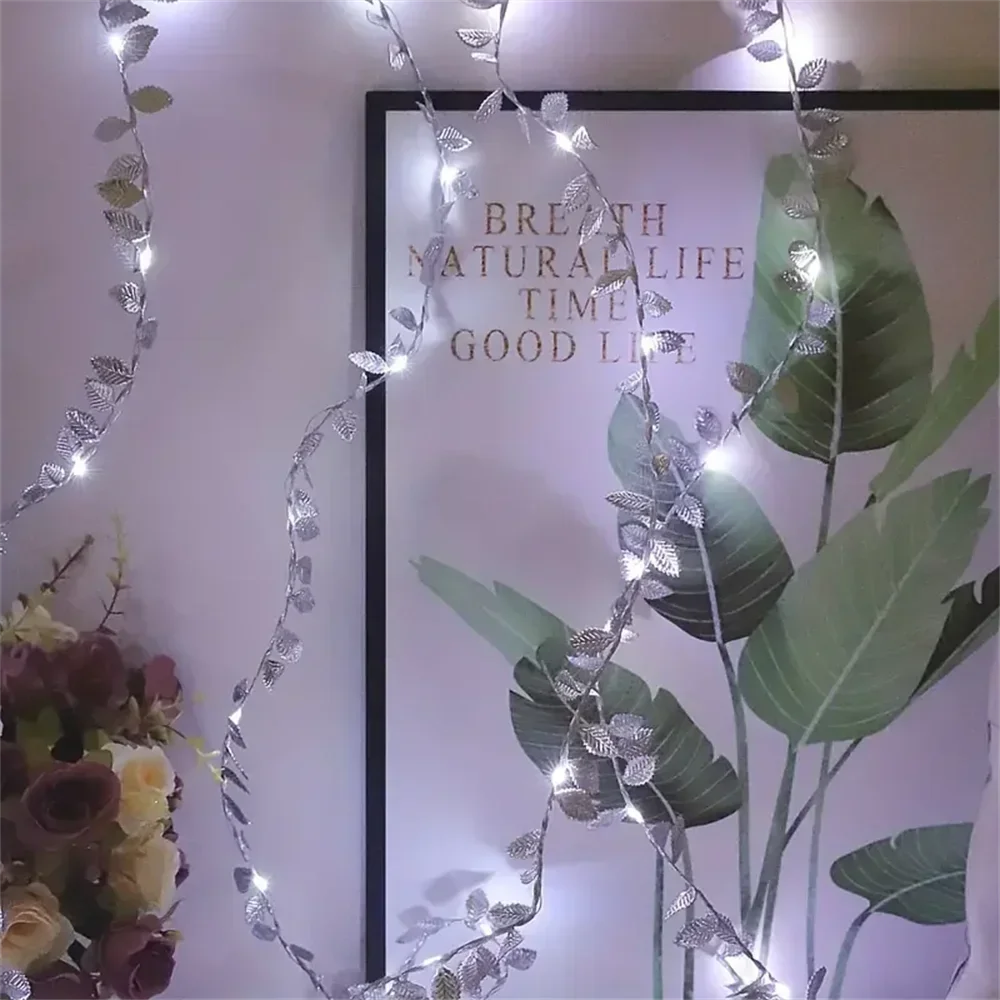 20/50/100LED Golden Fairy Light Garland Leaves Fairy Light - Battery Powered
