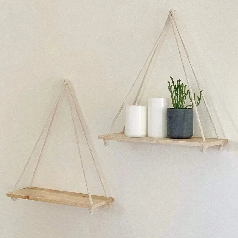1PC Floating Wooden Swing for Plants