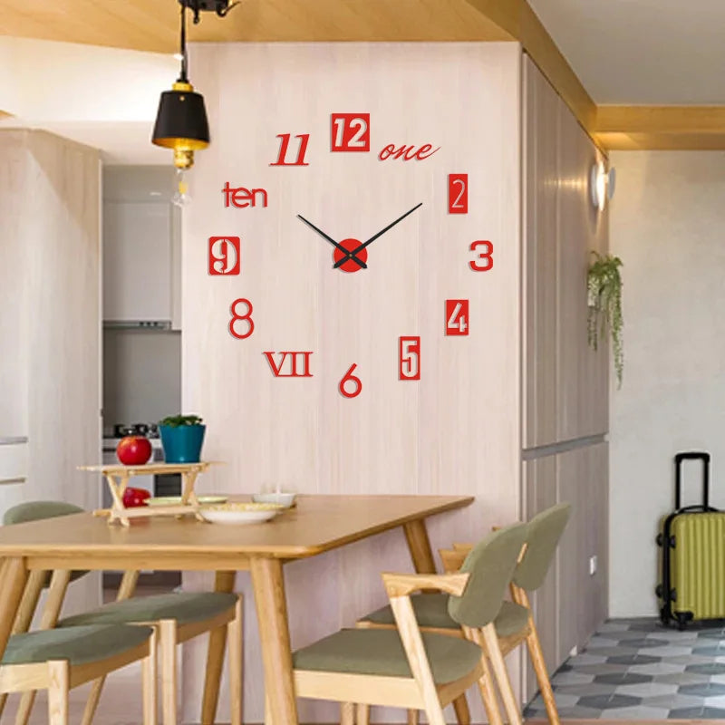 3D Roman Numeral & Numbers Acrylic Wall Clock