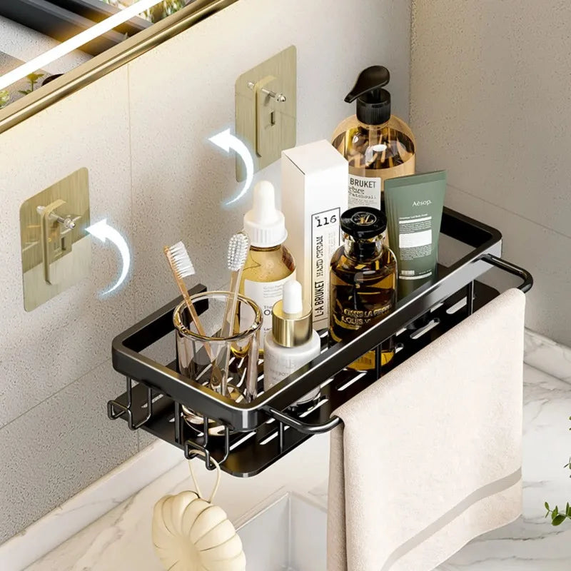 Wall Mounted Corner Bathroom Shelf - No Drill
