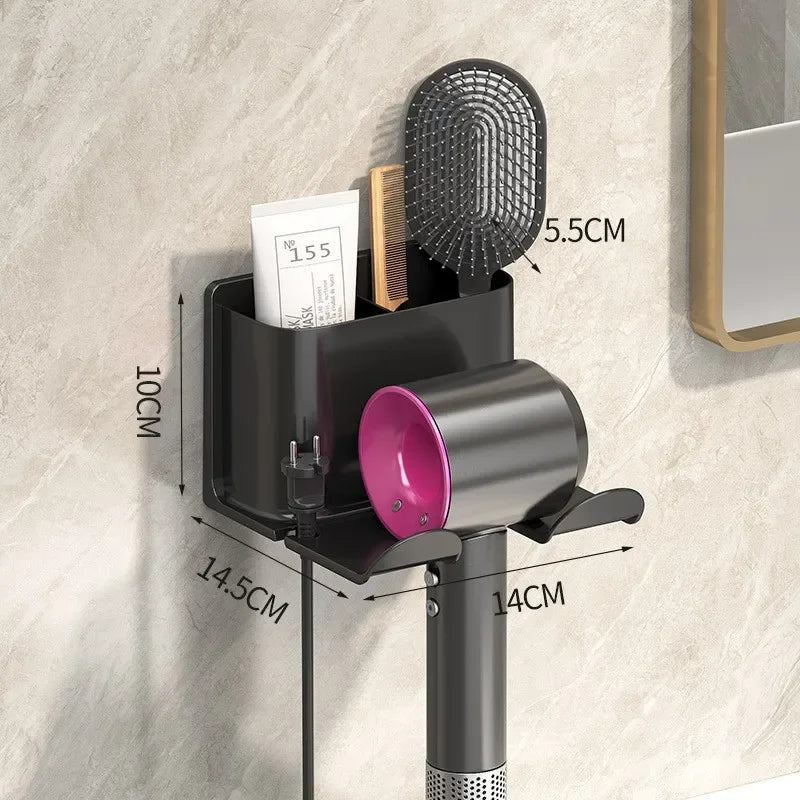 Bathroom Wall Mounted Hair Dryer Rack Shelf