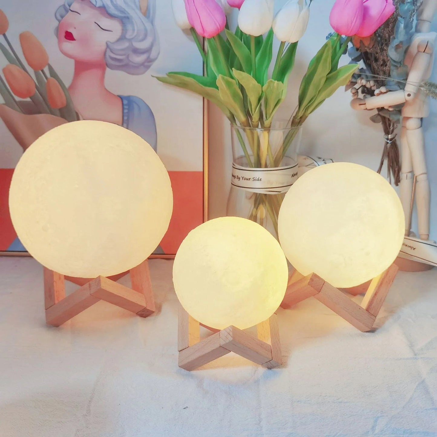 Planet Lamp Moon Galaxy Night Light (With Stand)