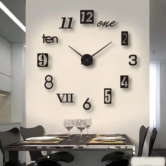 3D Roman Numeral & Numbers Acrylic Wall Clock
