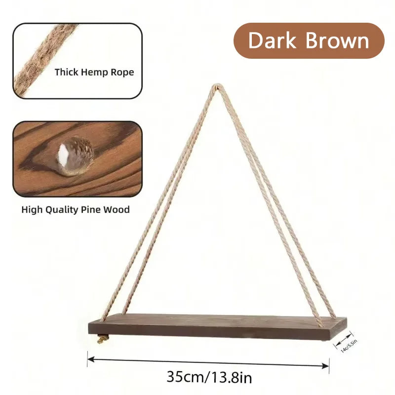 1PC Floating Wooden Swing for Plants