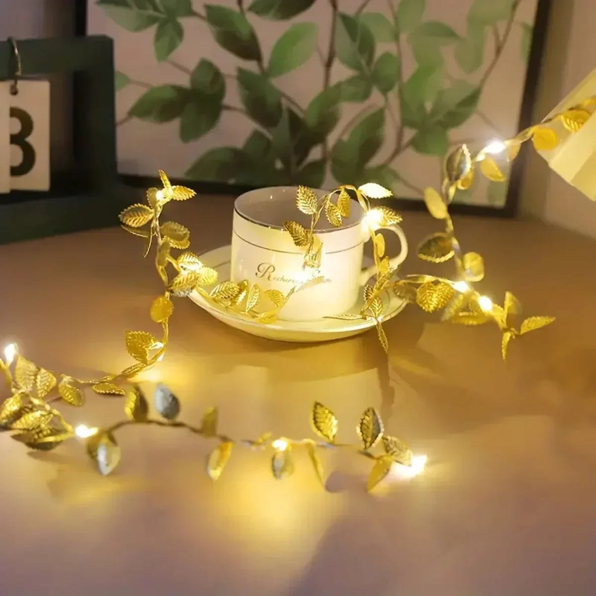 20/50/100LED Golden Fairy Light Garland Leaves Fairy Light - Battery Powered