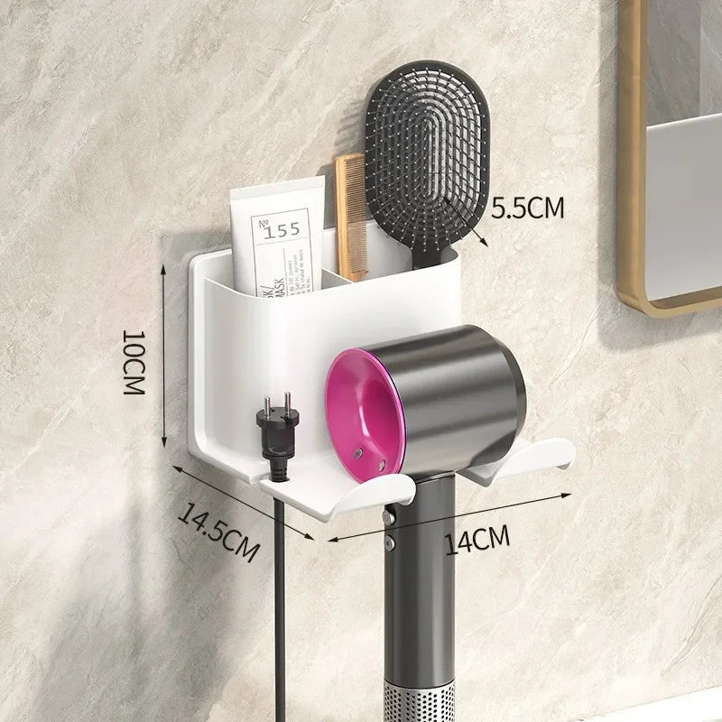 Bathroom Wall Mounted Hair Dryer Rack Shelf
