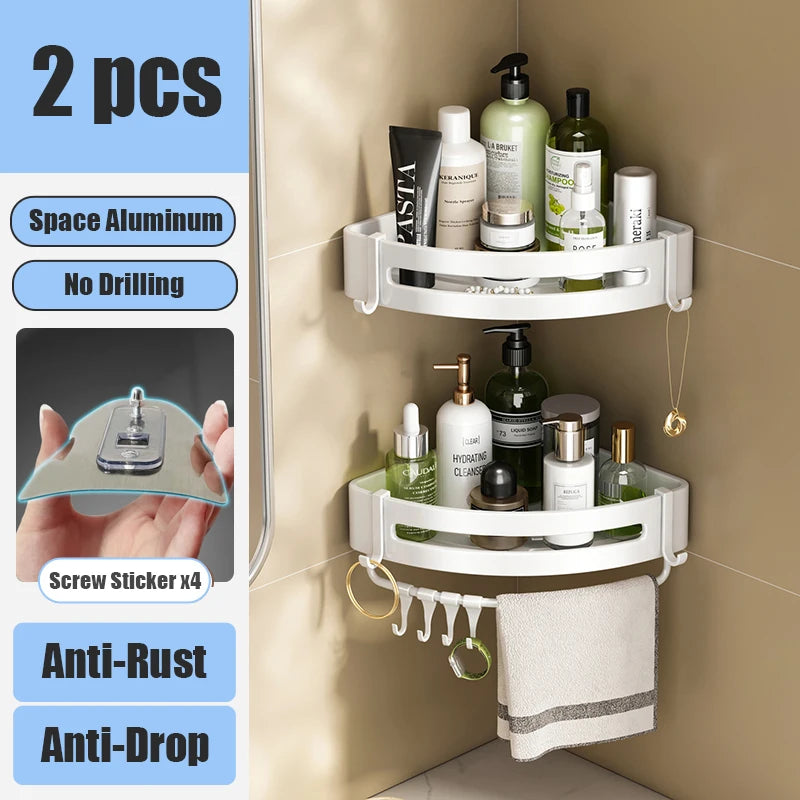 Bathroom Shelf & Shower Rack - No Drill