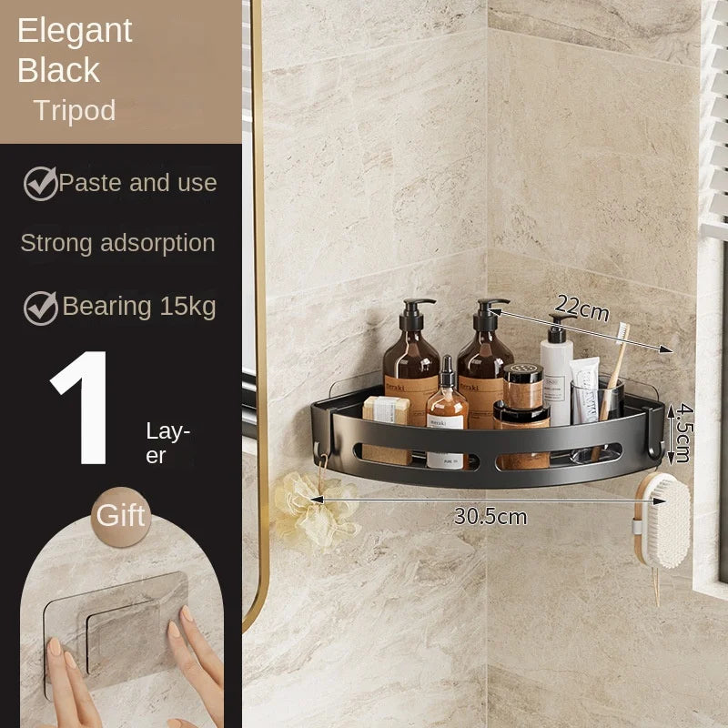 1/2/3pcs Corner Bathroom Shower Caddy Shelf Storage - No Drill
