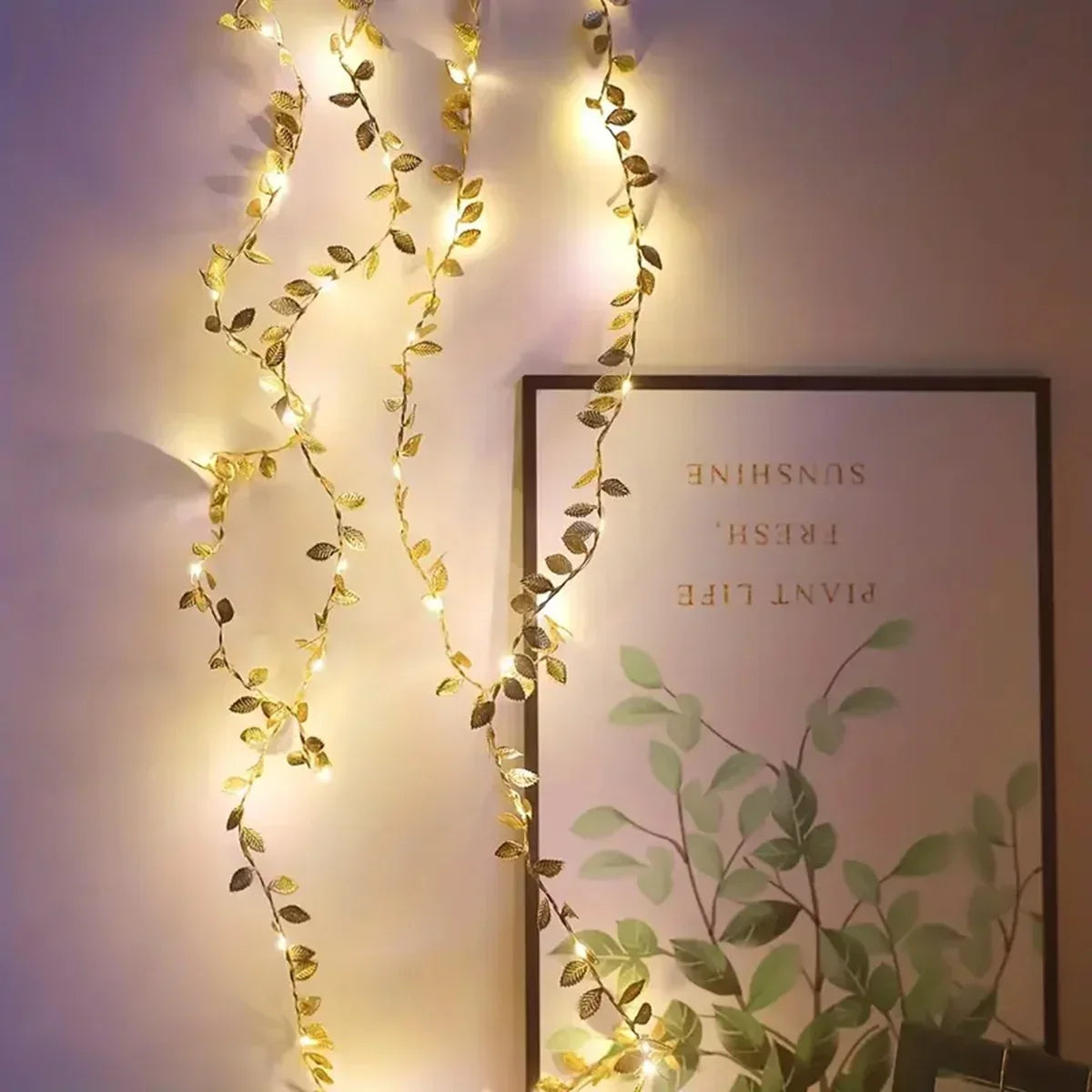 20/50/100LED Golden Fairy Light Garland Leaves Fairy Light - Battery Powered