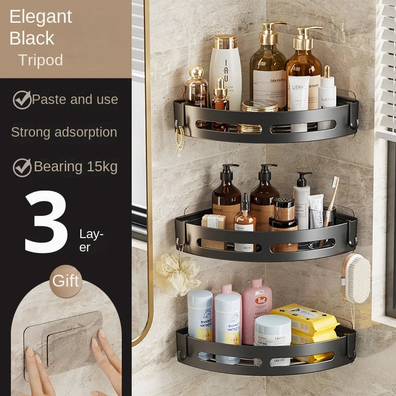 1/2/3pcs Corner Bathroom Shower Caddy Shelf Storage - No Drill