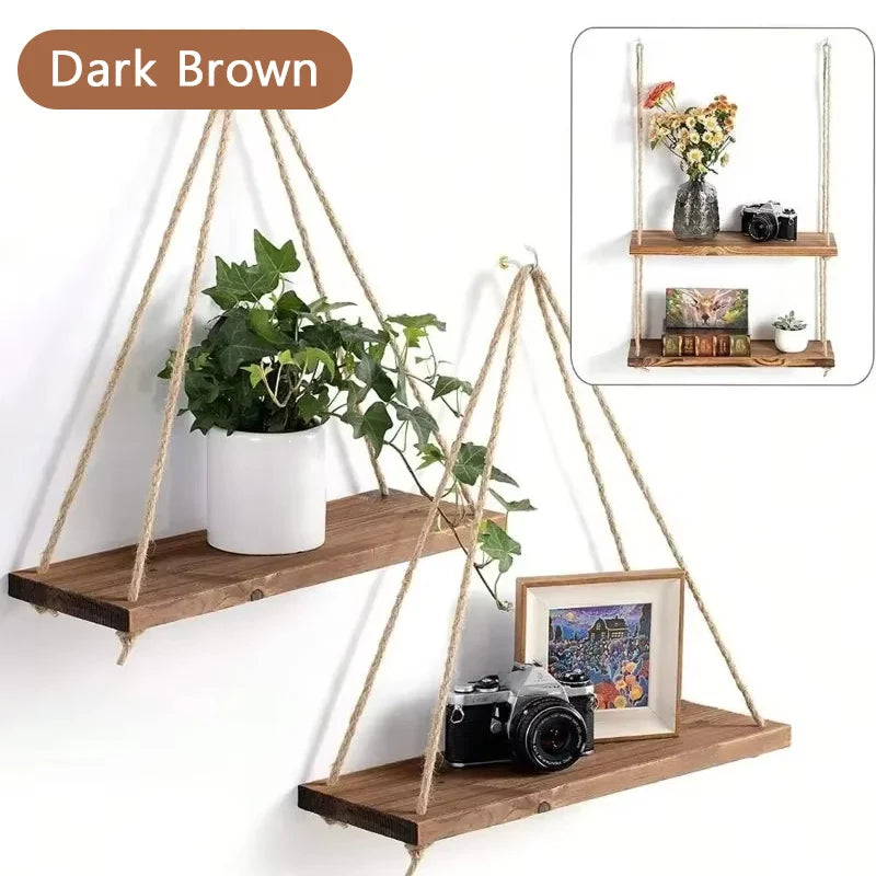 1PC Floating Wooden Swing for Plants