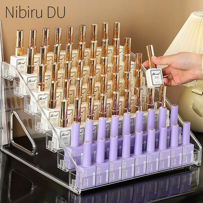 3/4/5/6/7 Layers Acrylic Nail Polish Display Rack - Cosmetic Organizer