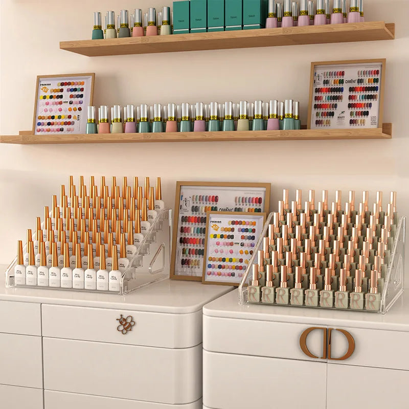 3/4/5/6/7 Layers Acrylic Nail Polish Display Rack - Cosmetic Organizer