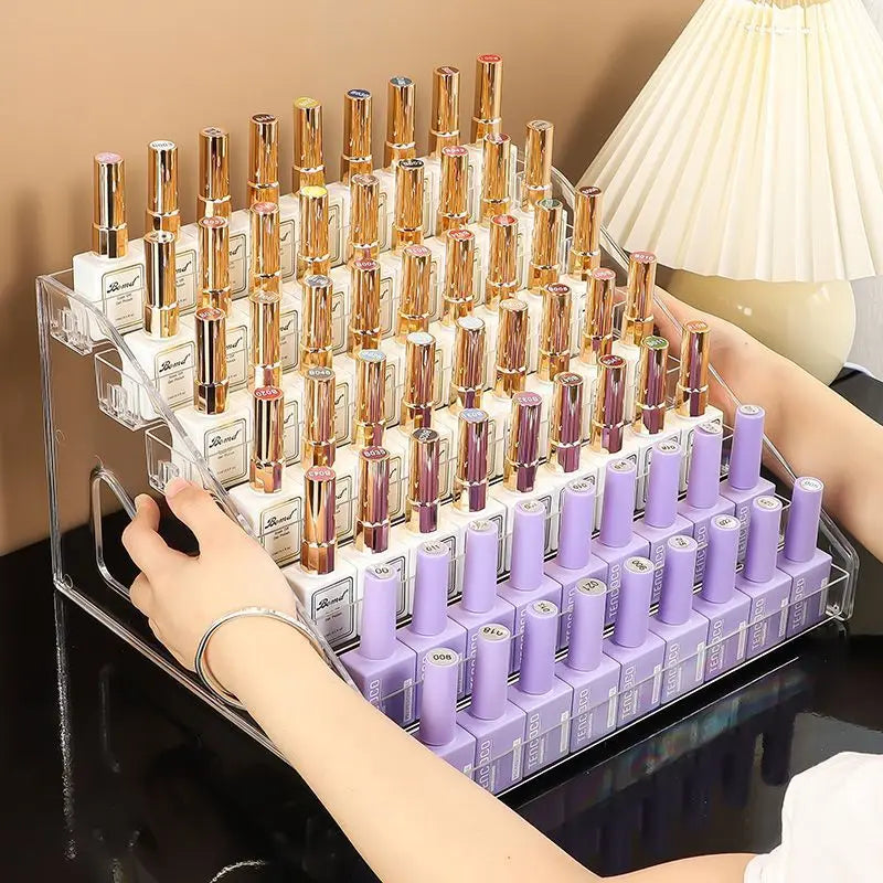 3/4/5/6/7 Layers Acrylic Nail Polish Display Rack - Cosmetic Organizer