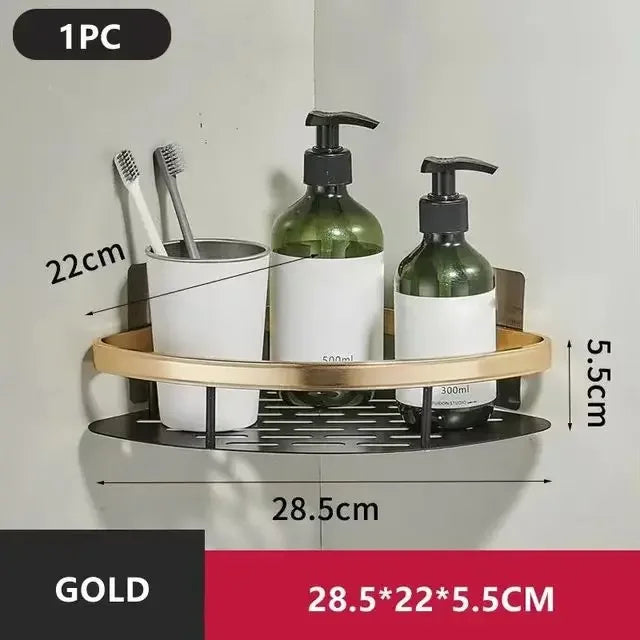 Wall Mounted Corner Bathroom Shelf - No Drill