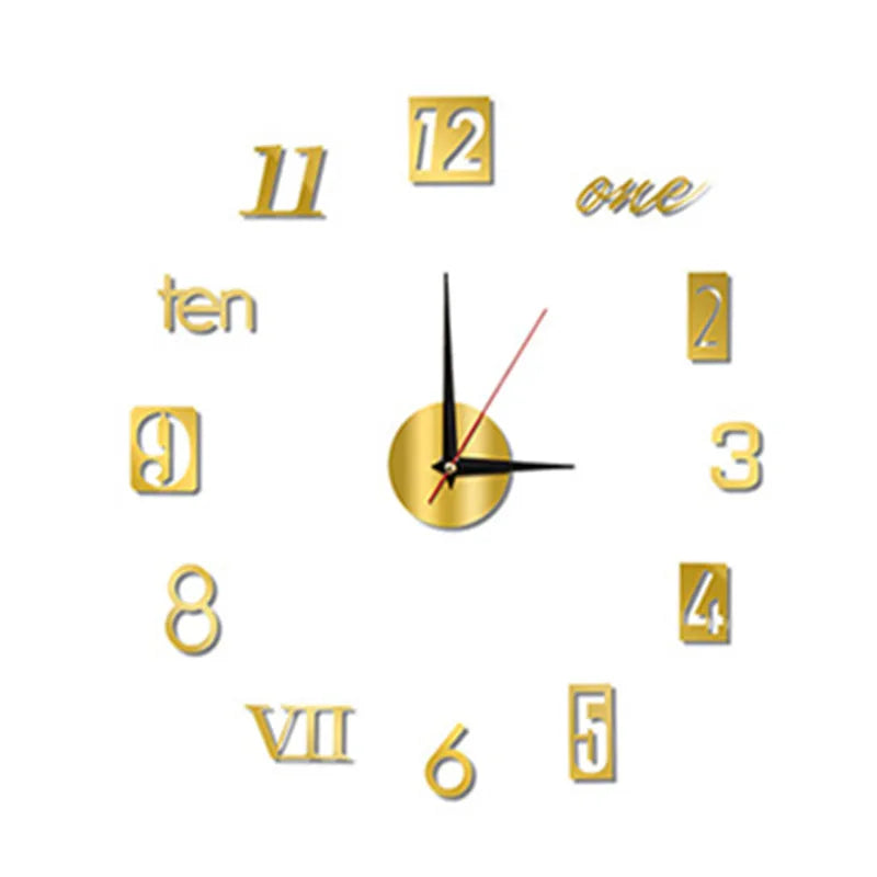 3D Roman Numeral & Numbers Acrylic Wall Clock