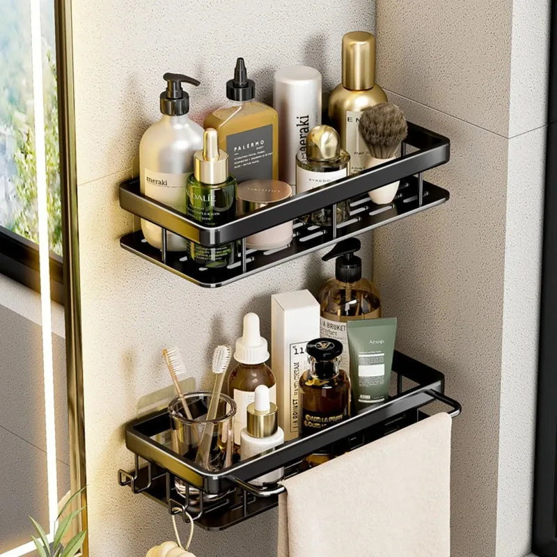 Wall Mounted Corner Bathroom Shelf - No Drill