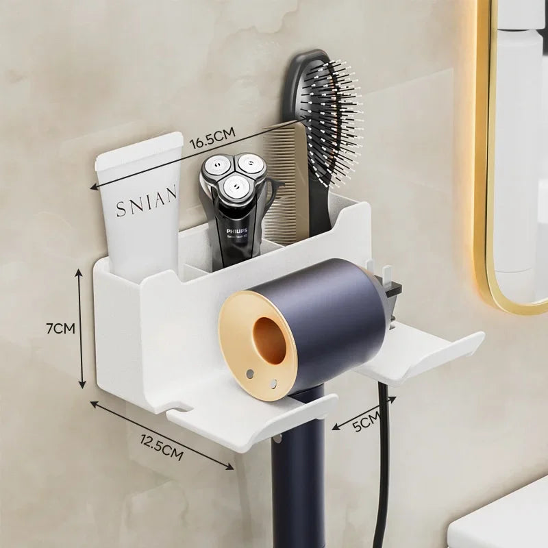 Bathroom Wall Mounted Hair Dryer Rack Shelf