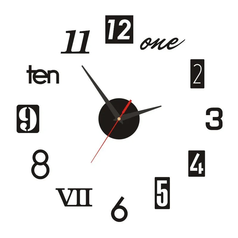 3D Roman Numeral & Numbers Acrylic Wall Clock